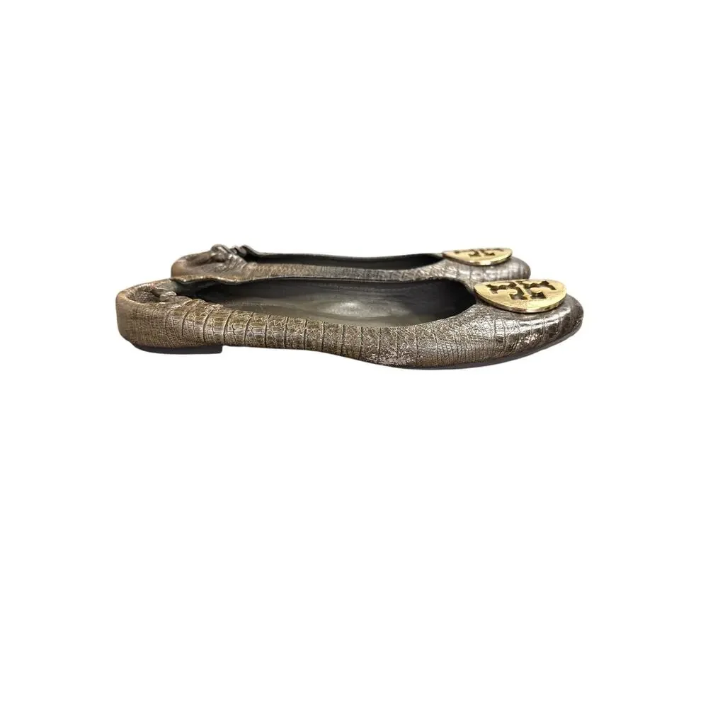 Tory Burch Green Snake Flats Sz 8